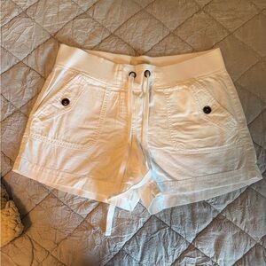 LOFT White Drawstring Pocket Athletic Shorts